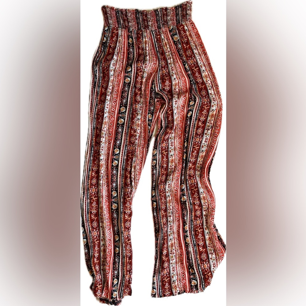 Originality Bohemian Striped Straight Wide Leg High Waisted Pants